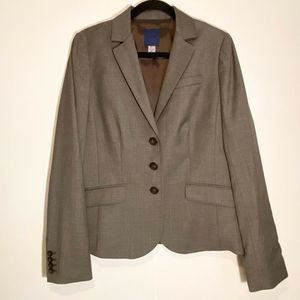 J Crew Gray Button Front Lined Blazer Jacket